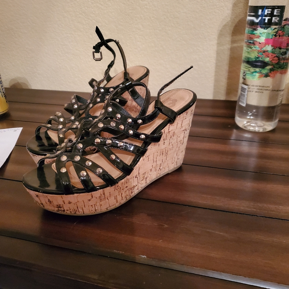 Black Cork Wedges